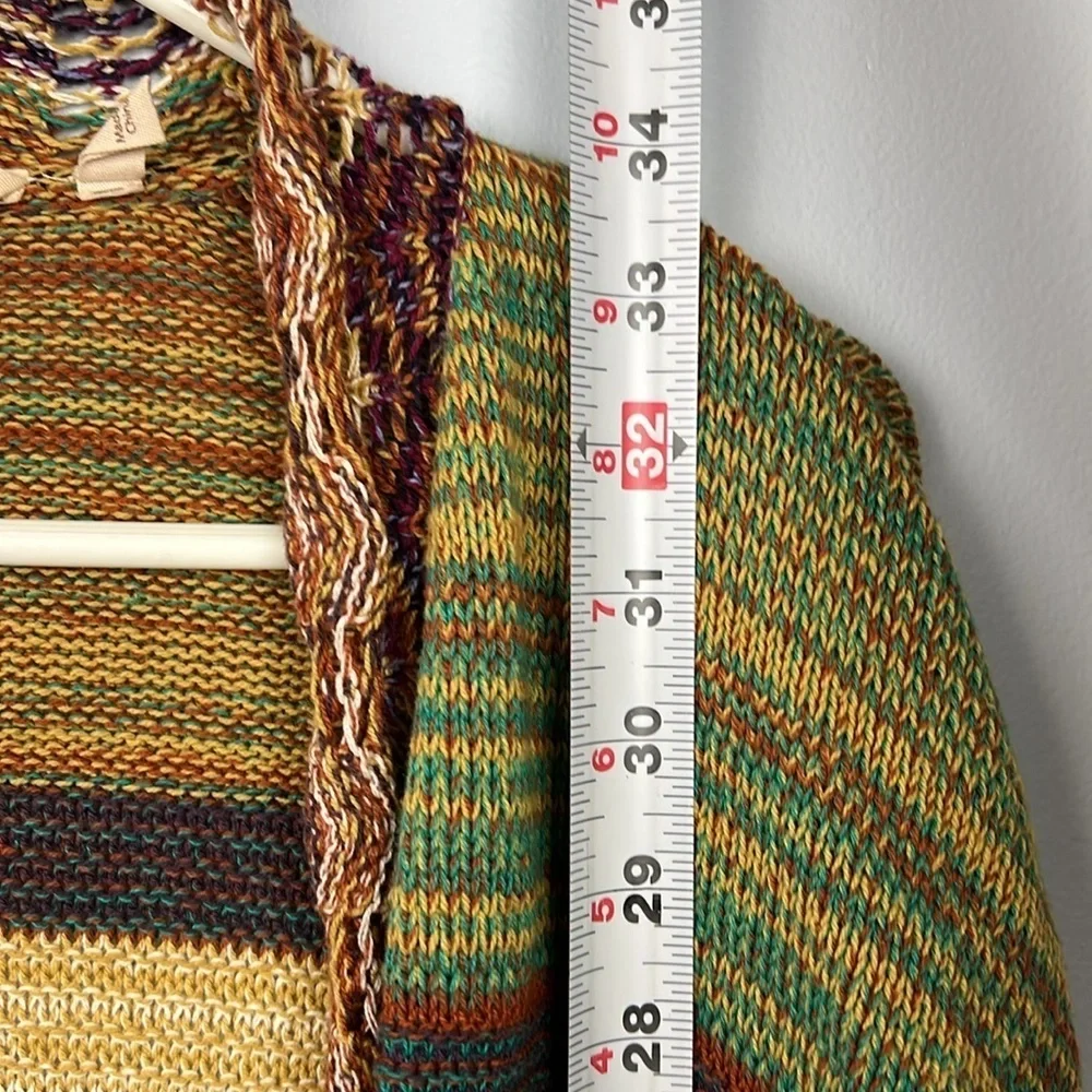 Soft Surroundings Albi crochet knit boho multicolor striped cardigan